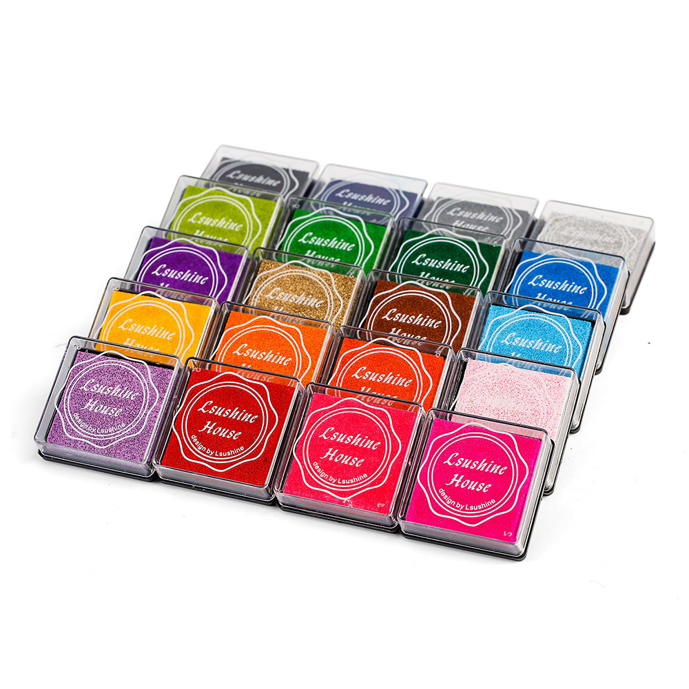TEHAUX 2 Sets 20 Rainbow Ink Paper Ink Rubber Ink pad Finger Stamp pad Kids  Ink pad Coloful Ink Stamp Mini Stamp pad Partner Pad Stamps for Kids Craft